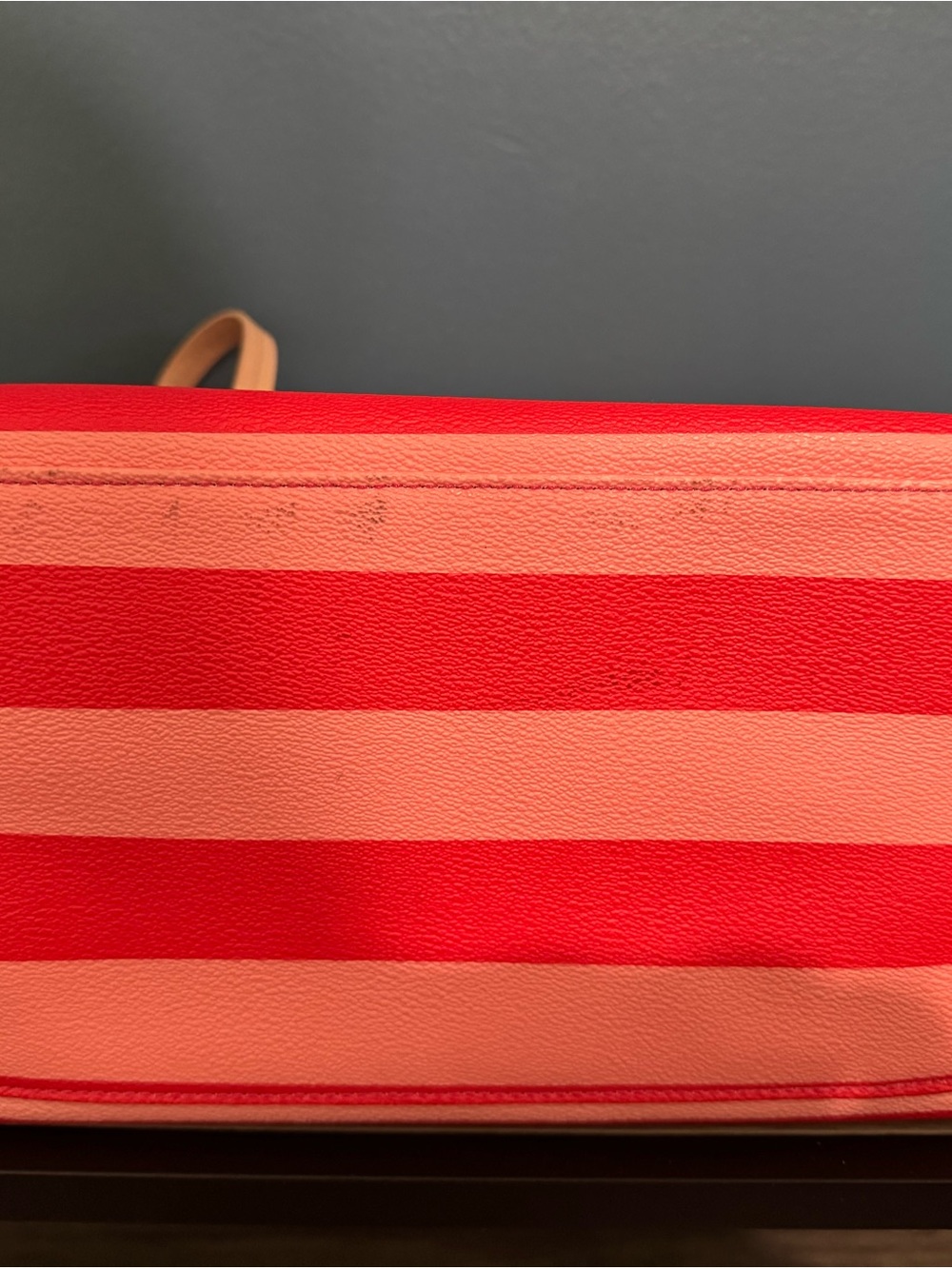 kate spade Pink and Red Striped Tote with Bow Charm - Picture 4 of 6